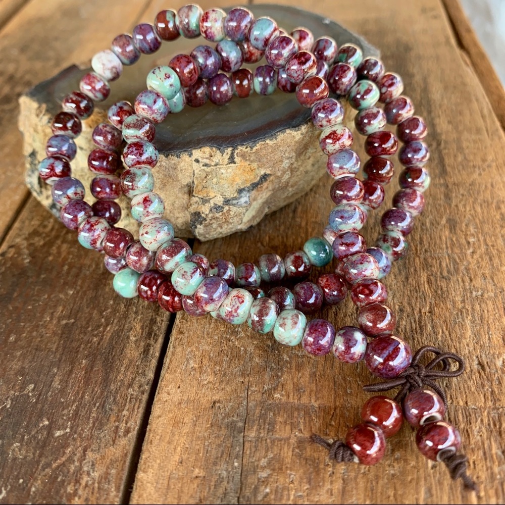 ✨MULTI LAYER BOHO CERAMIC BEAD BRACELET 6mm - Picture 3 of 6